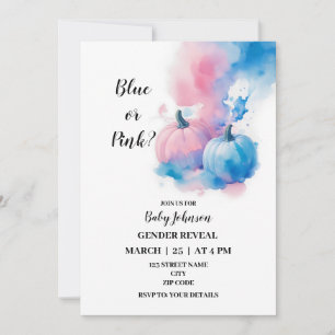 Fall pumpkin themed gender reveal invitation