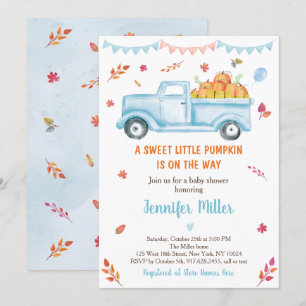 Fall Pumpkin Truck Baby Shower Invitation