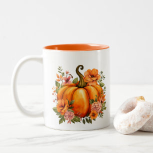 Fall Pumpkin Two-Tone Coffee Mug