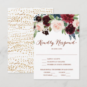 Fall Pumpkin Wedding RSVP Card