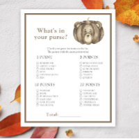 Fall pumpkin. Whats in your purse baby shower game