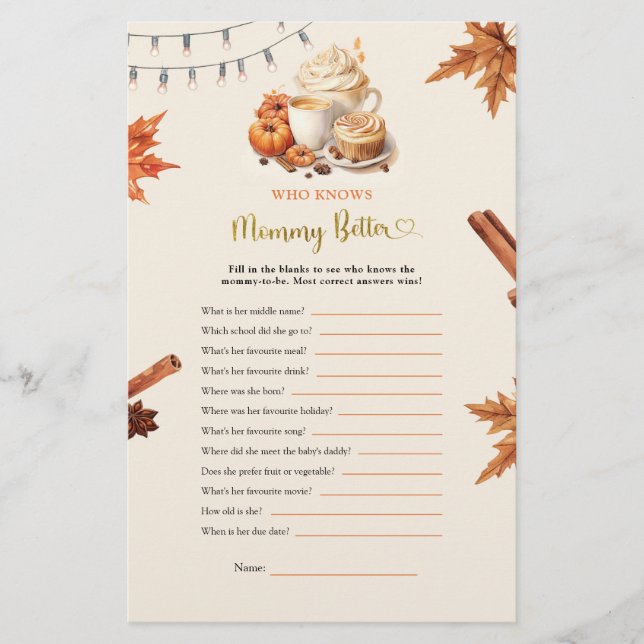 Fall Pumpkin Who Know Mummy Better Games (Front)