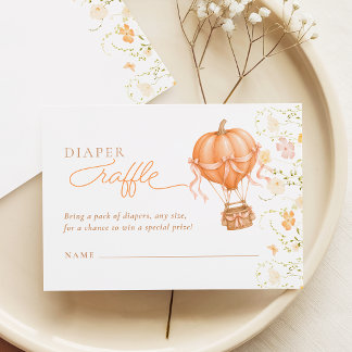 Fall Pumpkin Wildflowers Diaper Raffle Cards