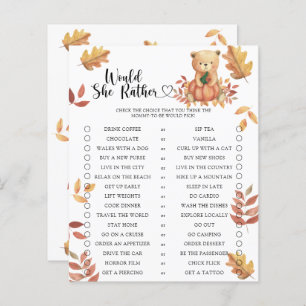 Fall pumpkin / Would She Rather Baby Shower Game