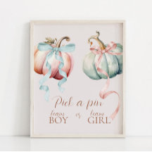 Fall Pumpkins and Bows Boy or Girl Table Foam Sign