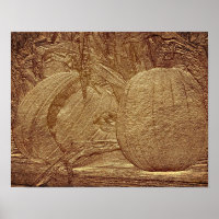 Fall Pumpkins And Cornstalks Sculpted Effect