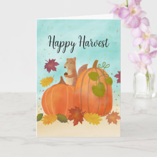 Fall Pumpkins Autumn Harvest Leaves Card