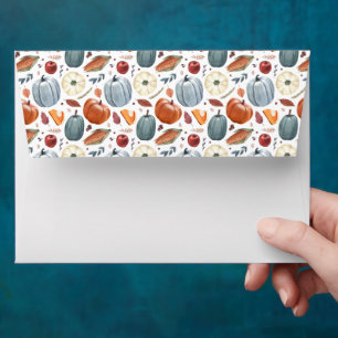 Fall Pumpkins & Autumn Leaves Pattern Envelope