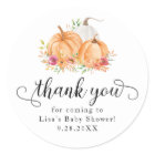 Fall Pumpkins Baby Shower Thank You Stickers