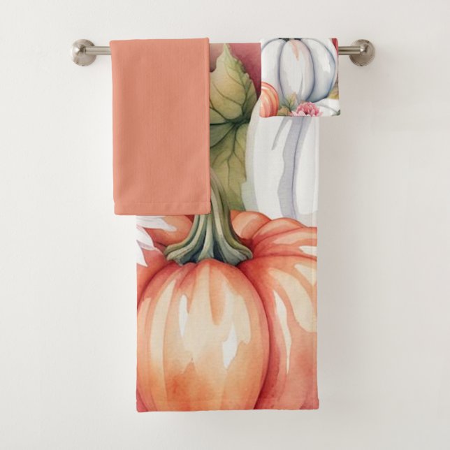 Fall Pumpkins  Bath Towel Set (Insitu)