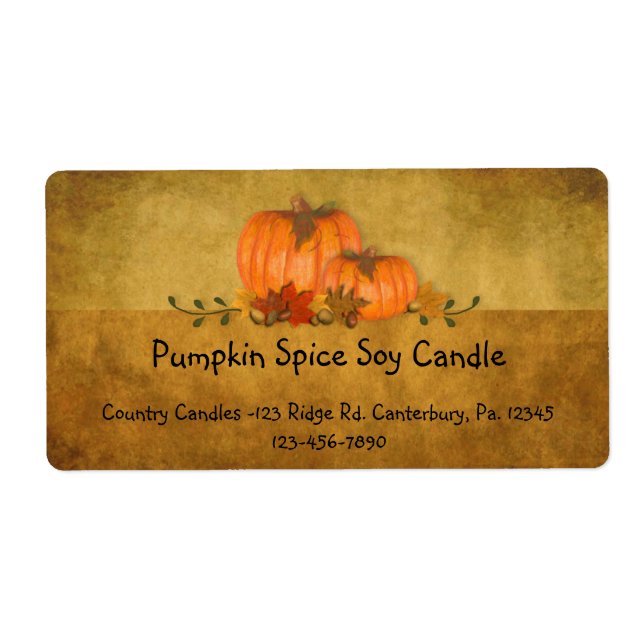 Fall Pumpkins Candle Label (Front)
