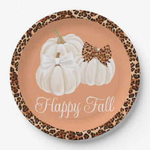 Fall Pumpkins Cute Happy Fall Paper Plate