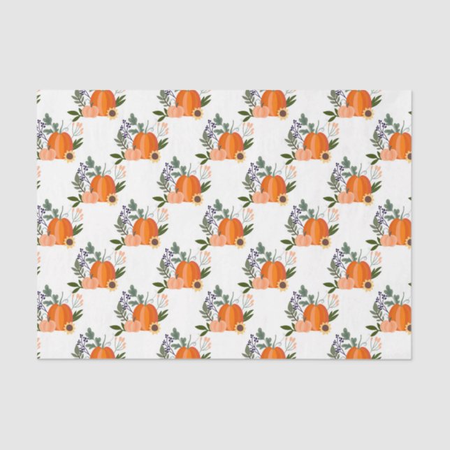 Fall Pumpkins (Design 43 Yellow/Orange Series) Tissue Paper (Front)