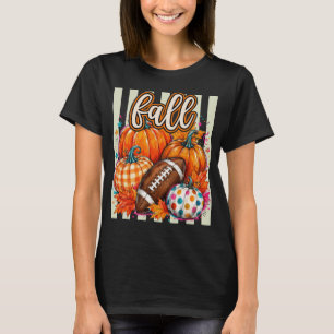 Fall Pumpkins Football Season Autumn Watercolor T-Shirt