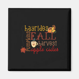 Fall Pumpkins Hayrides Harvest Apples Ciders Autum Magnet