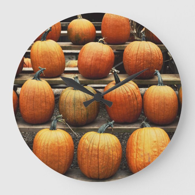 Fall pumpkins large clock (Front)