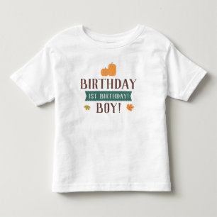 Fall Pumpkins & Leaves Birthday Boy or Girl Toddler T-Shirt