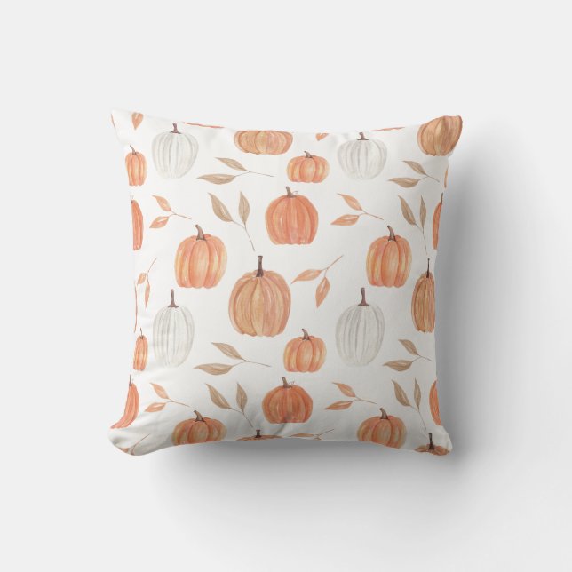 Fall Pumpkins & Leaves Cushion (Front)