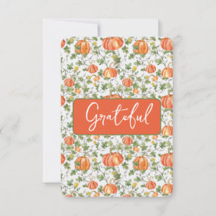 Fall Pumpkins on the Vine Thank You Card