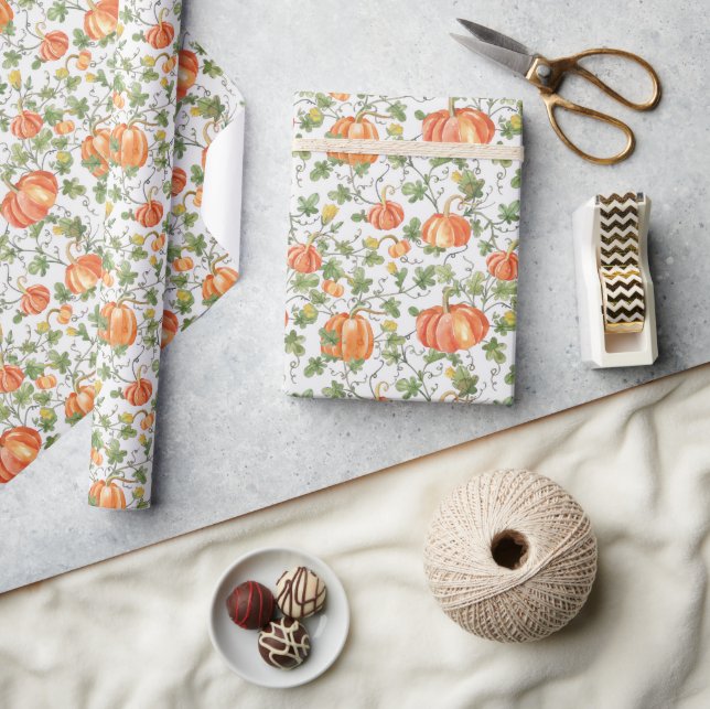 Fall Pumpkins on the Vine Wrapping Paper (Crafts)