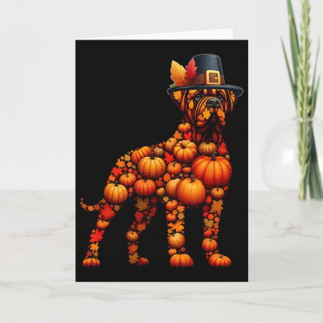 Fall Pumpkins Pug Shape Cane Corso Cute Shape Than Card (Front)