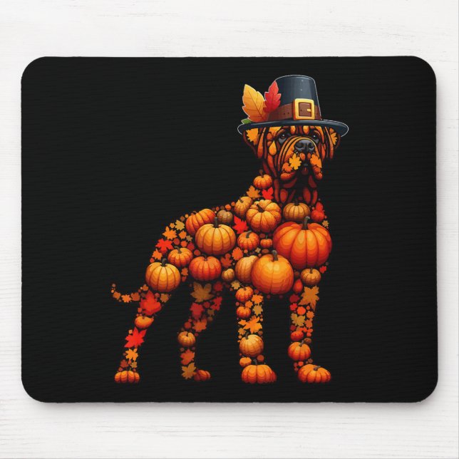 Fall Pumpkins Pug Shape Cane Corso Cute Shape Than Mouse Mat (Front)