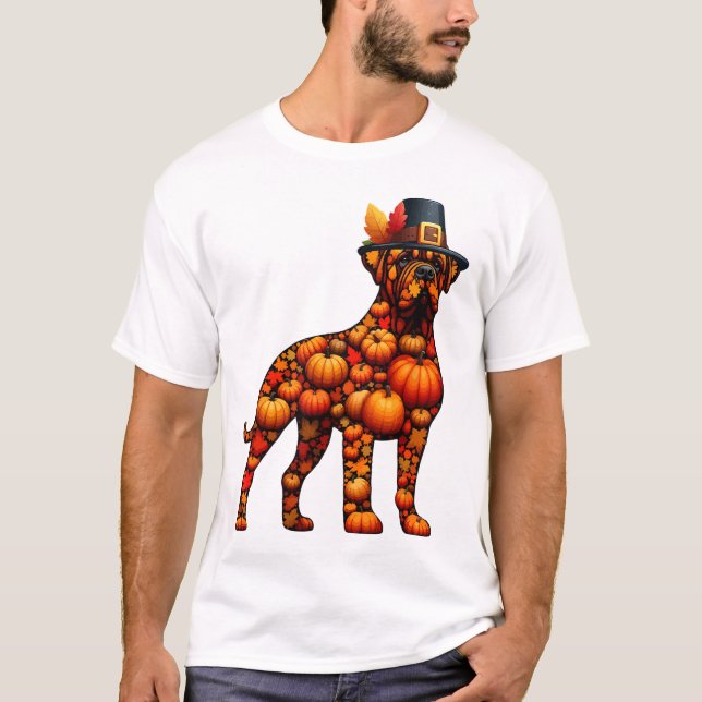 Fall Pumpkins Pug Shape Cane Corso Cute Shape Than T-Shirt (Front)