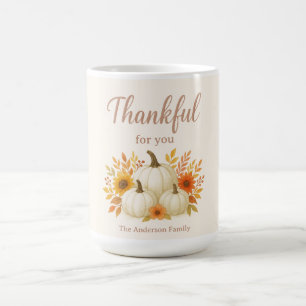 Fall Pumpkins & Sunflowers   Elegant Thanksgiving Coffee Mug
