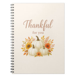 Fall Pumpkins & Sunflowers   Elegant Thanksgiving Notebook