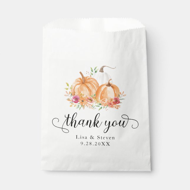 Fall Pumpkins Thank You Favour Bags (Front)