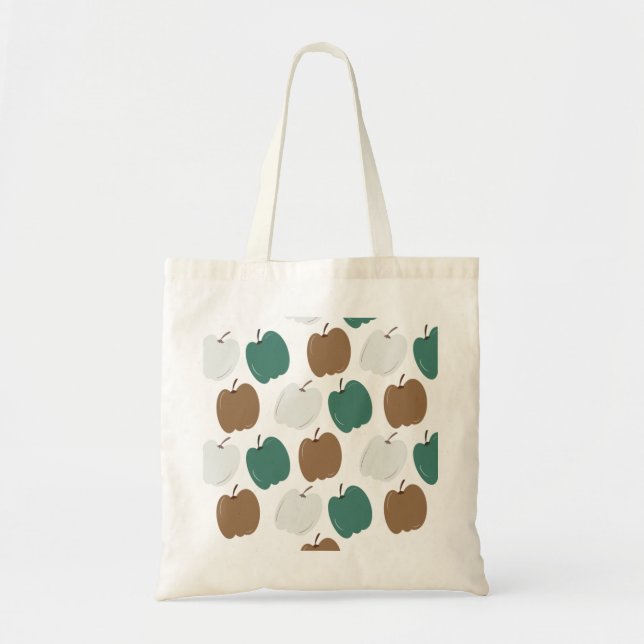Fall Pumpkins White Green Halloween Candy Tote Bag (Front)