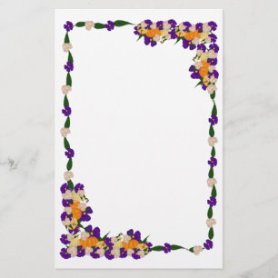 Fall Purple Floral Arrangement Stationery