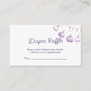 Fall Purple Pumpkin Diaper Raffle Enclosure Card