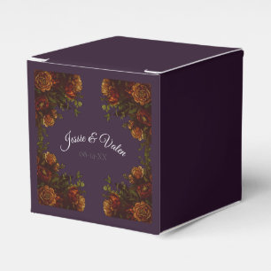 Fall Purple Rustic Orange Wedding Elegant Gothic Favour Box
