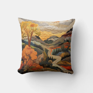 Fall Quilt Throw Pillow