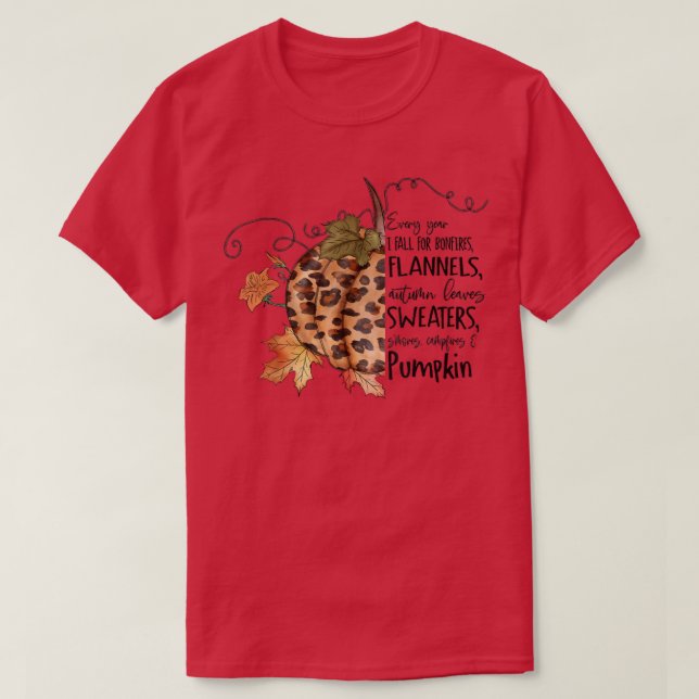 Fall Quote Tee for Women Pumpkins Autumn Home Deco (Design Front)