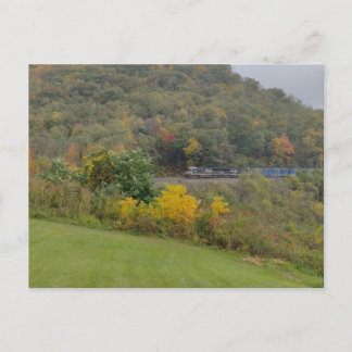 fall railroad train postcard