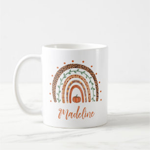 Fall Rainbow Monogram Name Coffee Mug