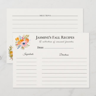 Fall Recipe Card – Watercolor Kitchen