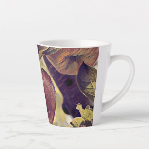 Fall red apple fruit and leaves watercolor latte mug