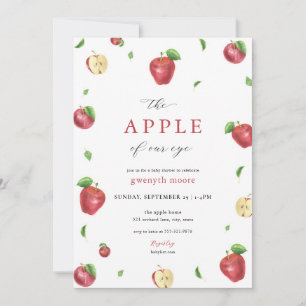 Fall Red Apple of Our Eye Baby Shower Invitation