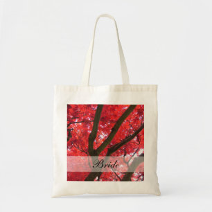 fall red maple tree wedding bags for bride, groom,