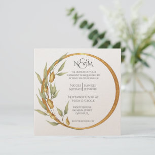 Fall Red Tone Floral  With Poem Invitation