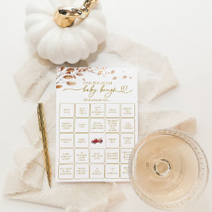 Fall Red Truck Find The Guest Baby Bingo Card