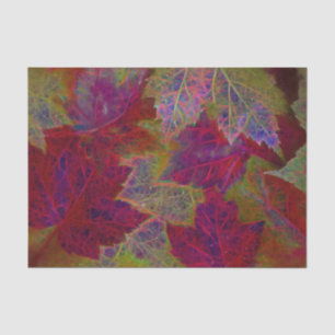 Fall Red Yellow Neon Maple Leaves Tissue Paper