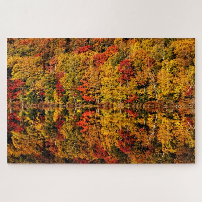Fall Reflection on Russell Pond | New Hampshire Jigsaw Puzzle (Horizontal)