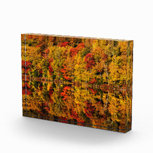 Fall Reflection on Russell Pond New Hampshire Photo Block