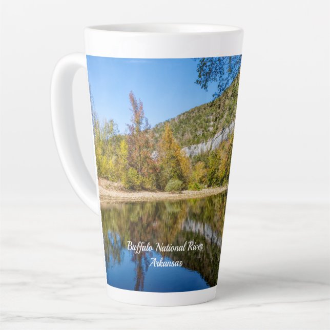 Fall Reflections Buffalo National River Latte Mug (Left Angle)
