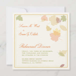 Fall Rehearsal Dinner Invitation - Falling Leaves