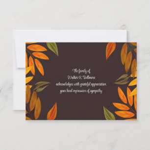 Fall Remembrance Sympathy Thank You Card